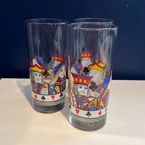 Set of 3 Vintage Poker Glasses
